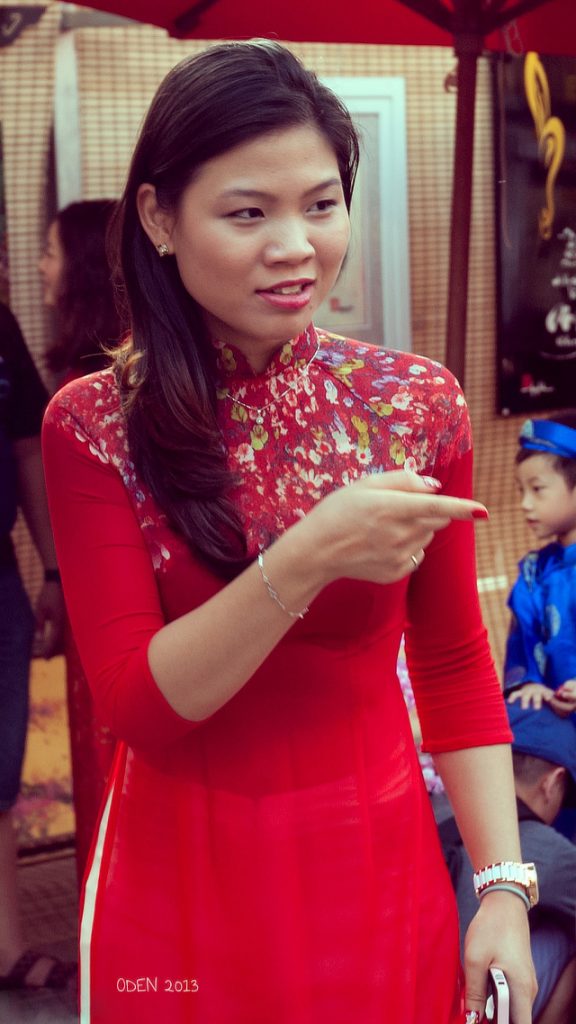woman pointing a finger in Vietnam